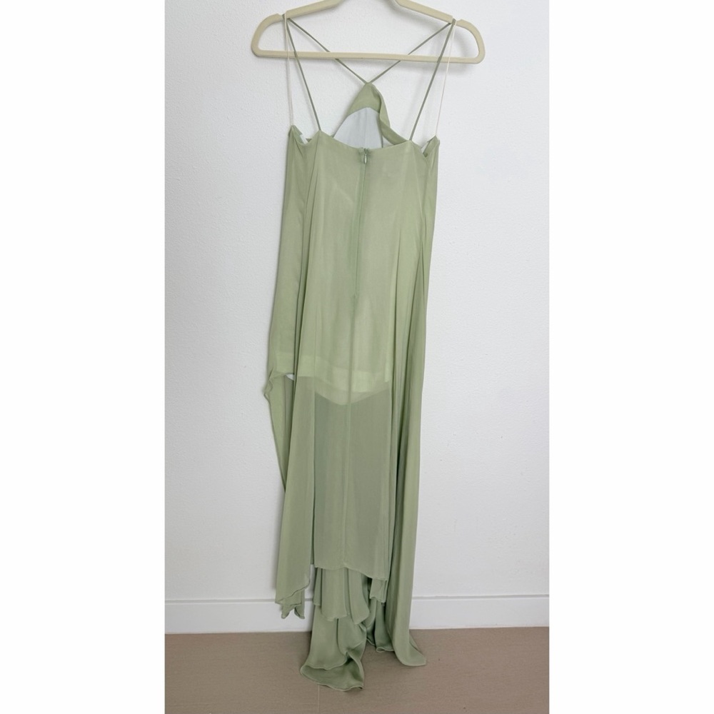 Jacquemus Light Green Asymmetrical Chiffon Dress Runway, size XS - Picture 4 of 8